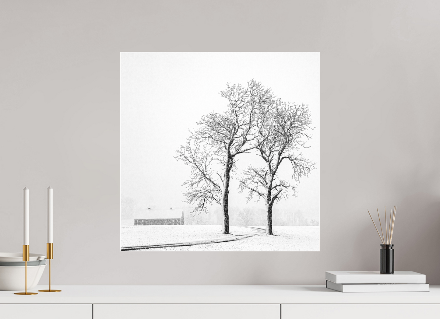 Two Trees and a Barn